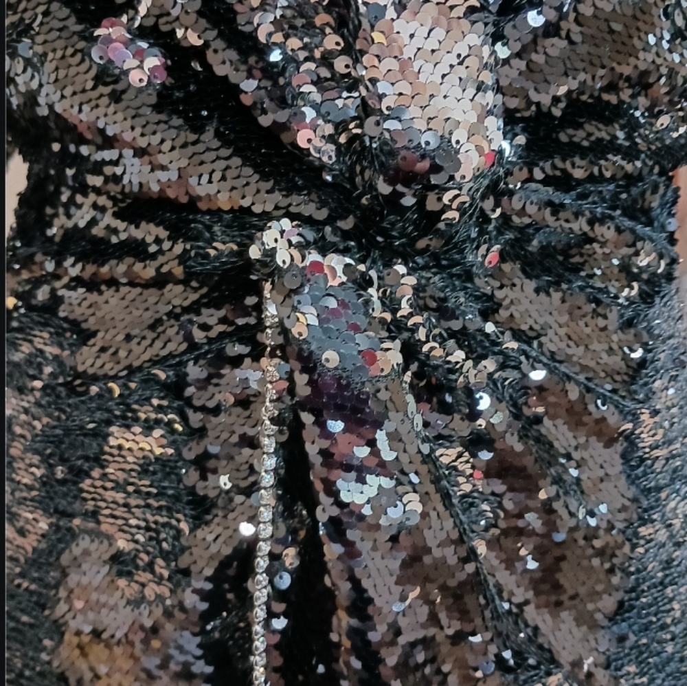 DUNDAS Revolve Twist Front Sequin Rhinestone Mini Dress - Picture 10 of 16